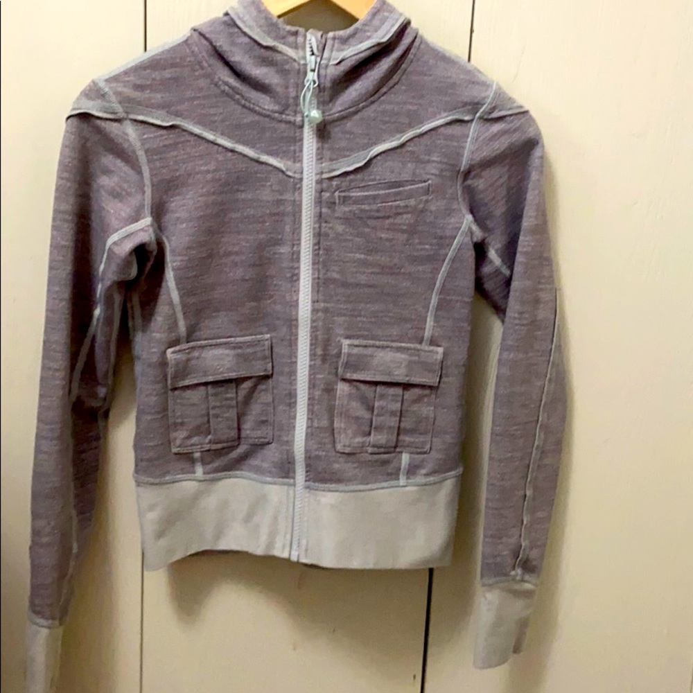 Ivivva Grey and Off-White Terry Hoodie